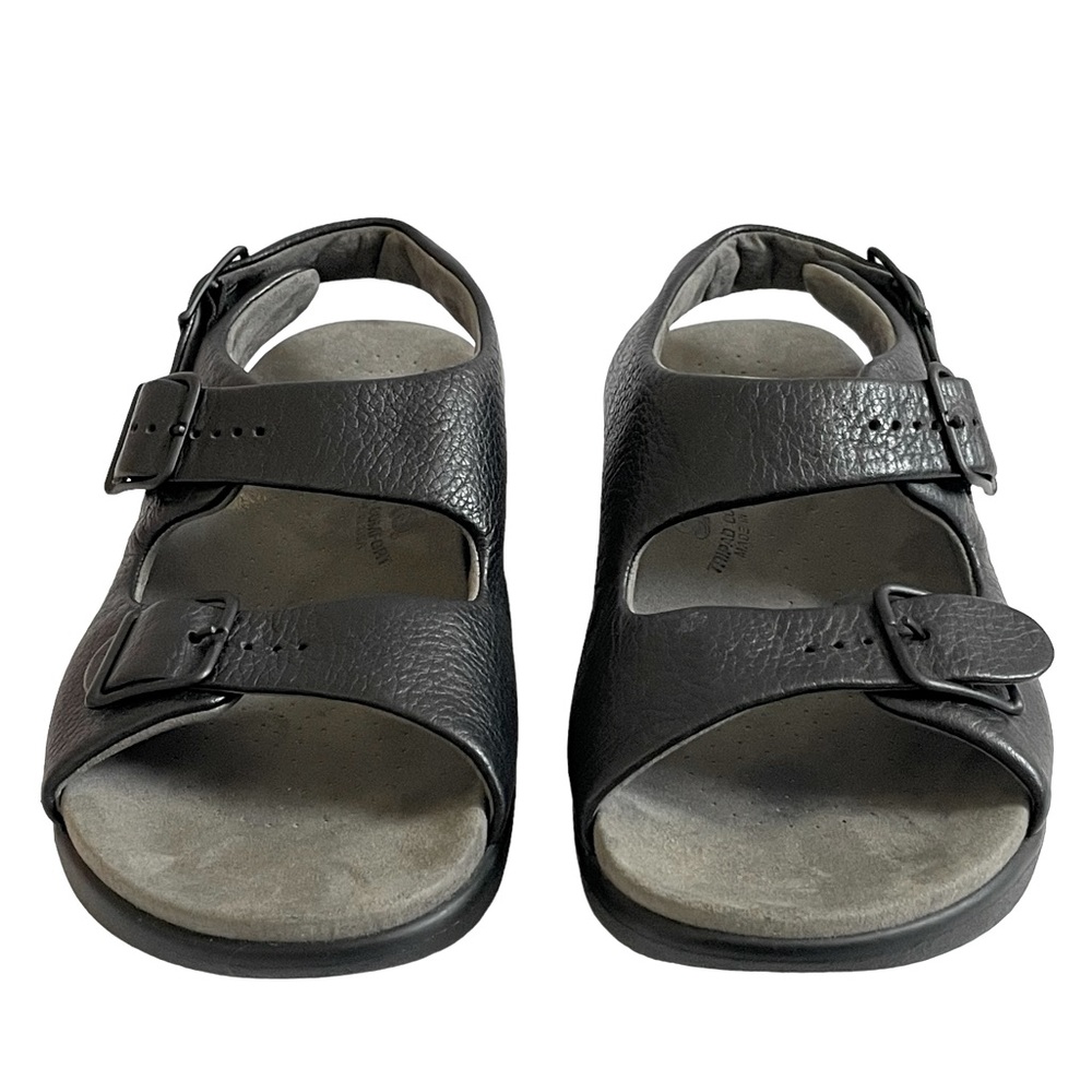 SAS Tripad Comfort Relaxed Walking Sandals Black Leather Womens 7 Wide